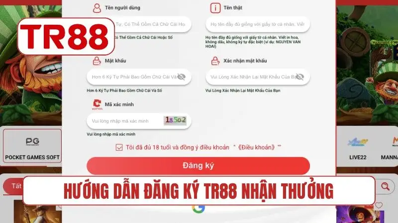 Hướng dẫn đăng ký TR88 nhận thưởng