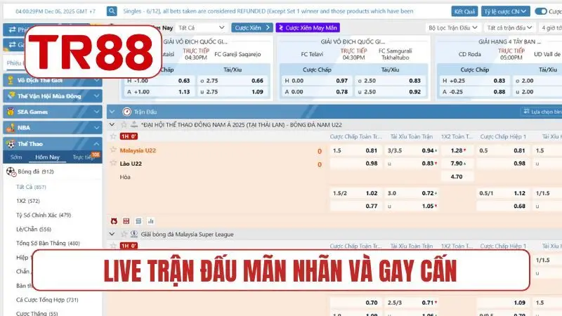Live trận đấu mãn nhãn và gay cấn